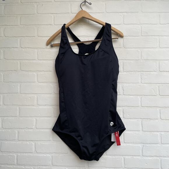 BALEAF Women's 42 Black Racerback One Piece Training Swimwear Bathing Suit 2XL - Picture 3 of 9